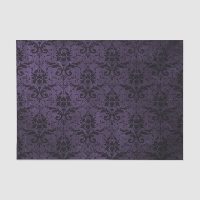 Lila und schwarzer Damast Seidenpapier (Vorderseite)