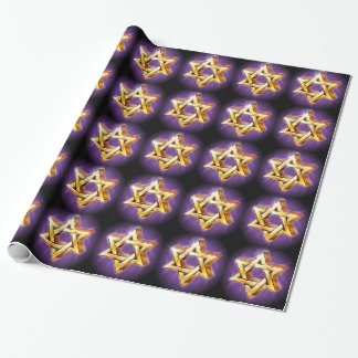 Lila und schwarzer Star von David Wrapping Paper Geschenkpapier