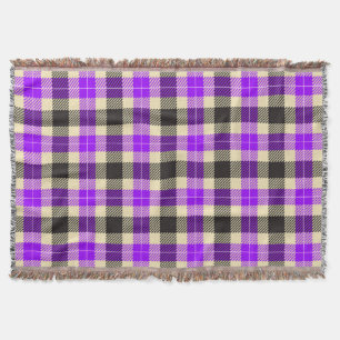 Lila und schwarzer Tartan Kariert Decke