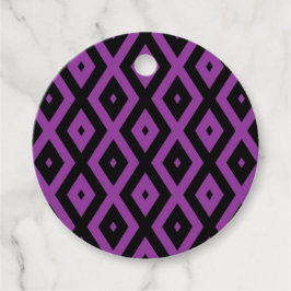 Lila und schwarzes Diamantmuster Geschenkanhänger
