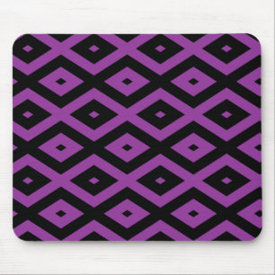 Lila und schwarzes Diamantmuster Mousepad
