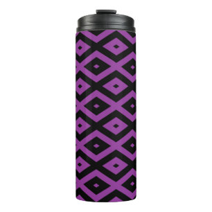 Lila und schwarzes Diamantmuster Thermosbecher