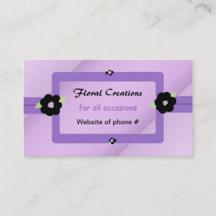 Lila und schwarzes florales Design Visitenkarte
