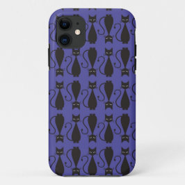 Lila und schwarzes Goth Katzen-Muster Case-Mate iPhone Hülle