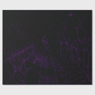 Lila und schwarzes Goth Spiderweb Geschenkpapier