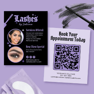 Lila und schwarzes Gothic-Wimpernservice-Promo- Fl Flyer