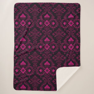 Lila und schwarzes gotisches Damastmuster Sherpadecke