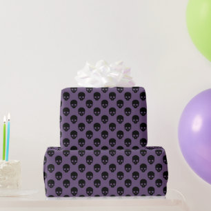 Lila und schwarzes Halloween-Muster mit kleinen To Geschenkpapier