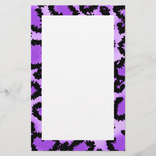 Lila und schwarzes Leopard-Druckmuster Briefpapier