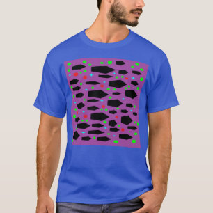 Lila und schwarzes Muster T-Shirt