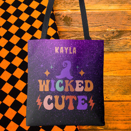 Lila und schwarzes Personalisiertes Halloween Tasche