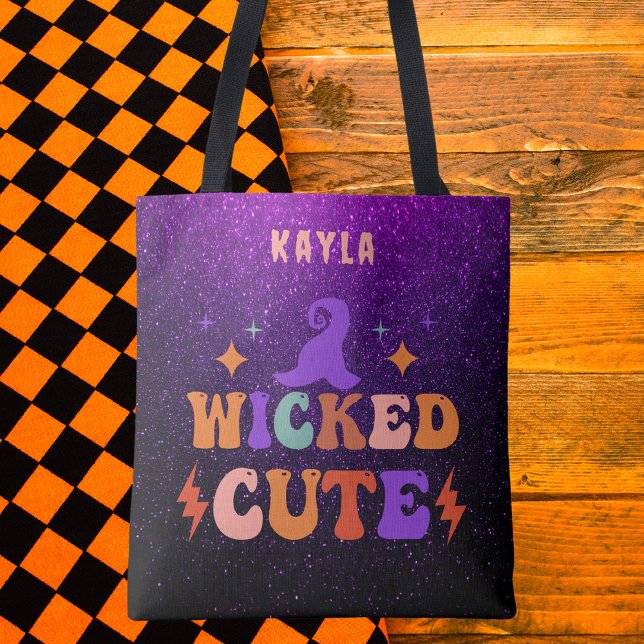 Lila und schwarzes Personalisiertes Halloween Tasche (Von Creator hochgeladen)