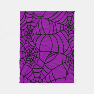 lila und schwarzes Spinnennetz Halloween goth Fleecedecke