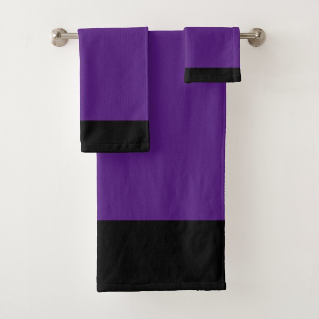 Lila und schwarzes Sportteam Farben Badetuch Set (Insitu)