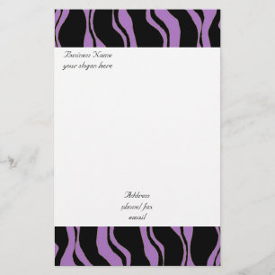 Lila und schwarzes Zebramuster Briefpapier