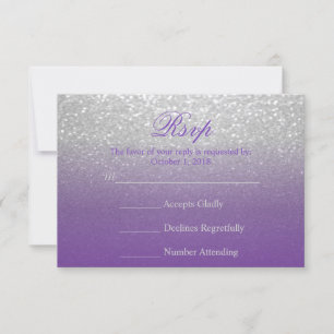 Lila und silber Glitzer - UAWG RSVP Karte