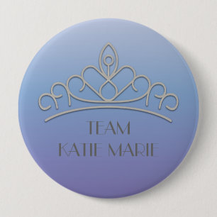 Lila und Silber Pageant Tiara Unterstützung / Team Button