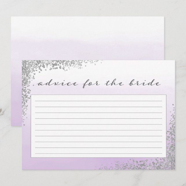 Lila und Silberberatung für die Bride Card Einladung (Vorne/Hinten)