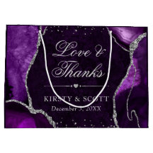 Lila und silberer Glitzer Marble Agate Wedding