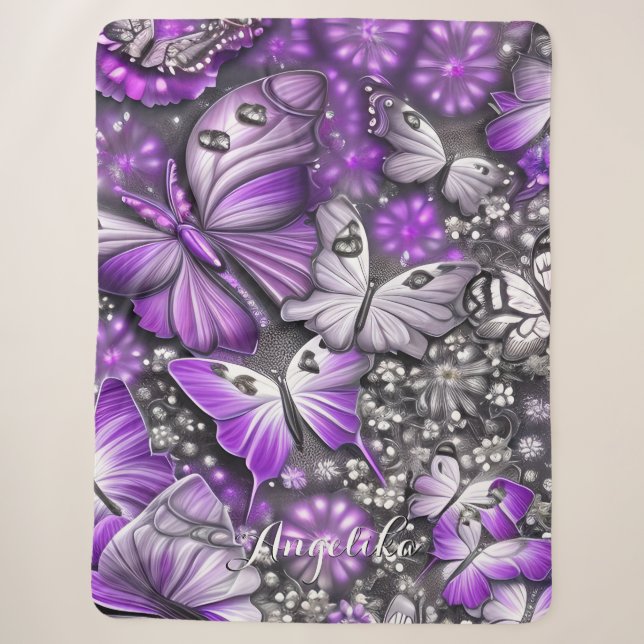 Lila und silberer Individuelle Name Sherpadecke (Vorderseite)