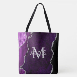 Lila und silberer Marmorschlauch Tasche