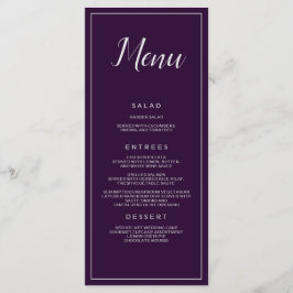 Lila und Silberhochzeitlicher Catering Menükarte
