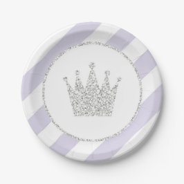 Lila und silberne Princess Crown Party Teller