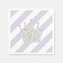 Lila und silberne Prinzessenkronen Napkins Serviette