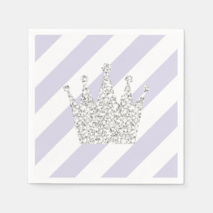 Lila und silberne Prinzessin Crown Napkins Serviette