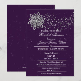 Lila und Silver Winter Brautparty laden ein Einladung