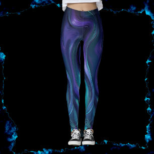 Lila und türkis Abstrakt Leggings