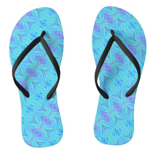 Lila und türkisfarbene Niederoben-Dreh-Flop Flip Flops (Fußbett)