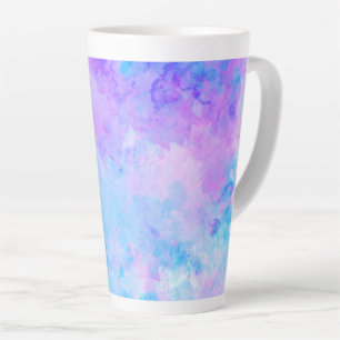 Lila und türkisfarbene Wasserfarben Milchtasse