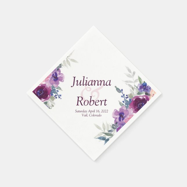 Lila und violette Servietten (Ecke)