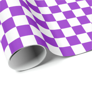 Lila und Weiß Checkered Geschenkpapier