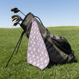 Lila und weiß geometrisch geblümtes Muster Golfhandtuch