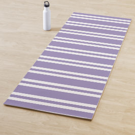 Lila und weiß gestreifte Violette Yogamatte