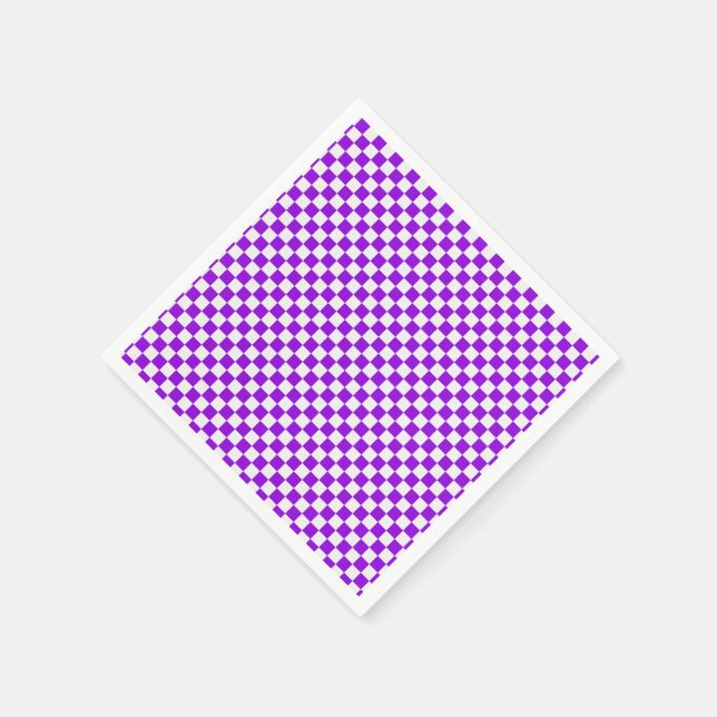 Lila und weiß Gingham geprüft Serviette (Ecke)