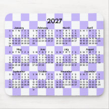 Lila und Weiß kariert Whimsical 2027 Kalender