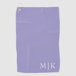 Lila und weiß | Modernes Monogramm Golfhandtuch