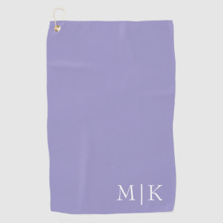 Lila und weiß | Modernes Monogramm Golfhandtuch