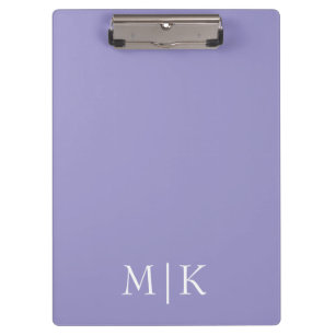 Lila und Weiß Modernes Monogramm Klemmbrett