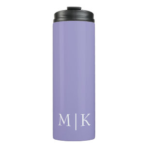 Lila und weiß Modernes Monogramm Thermosbecher