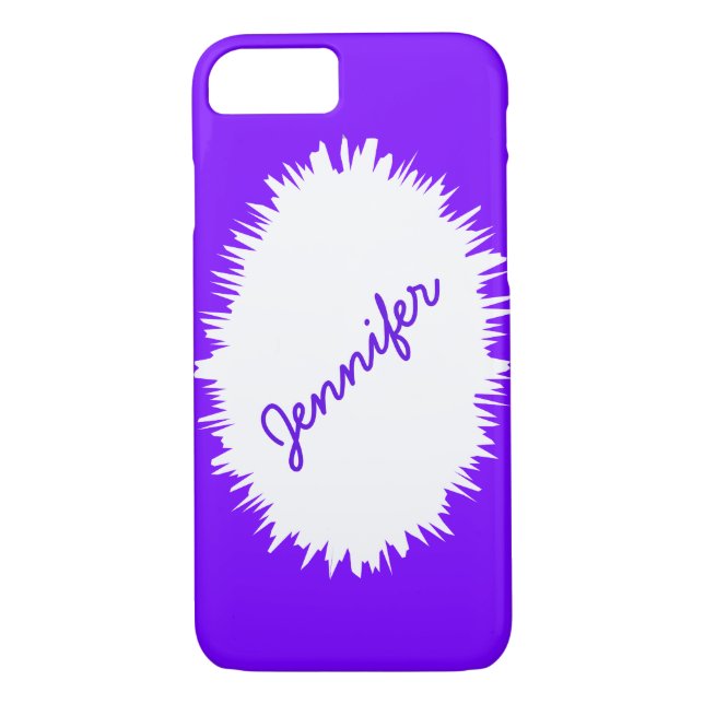 Lila und weiß, Personalisierter Name, Case-Mate iPhone Hülle (Rückseite)