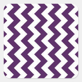 Lila und weiß Zigzag Quadratischer Aufkleber