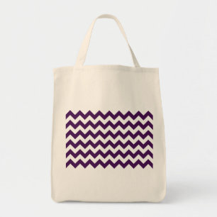 Lila und weiß Zigzag Tragetasche