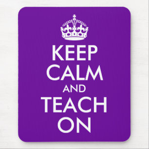 Lila und weiße Behalt-Ruhe und Teach On Mousepad