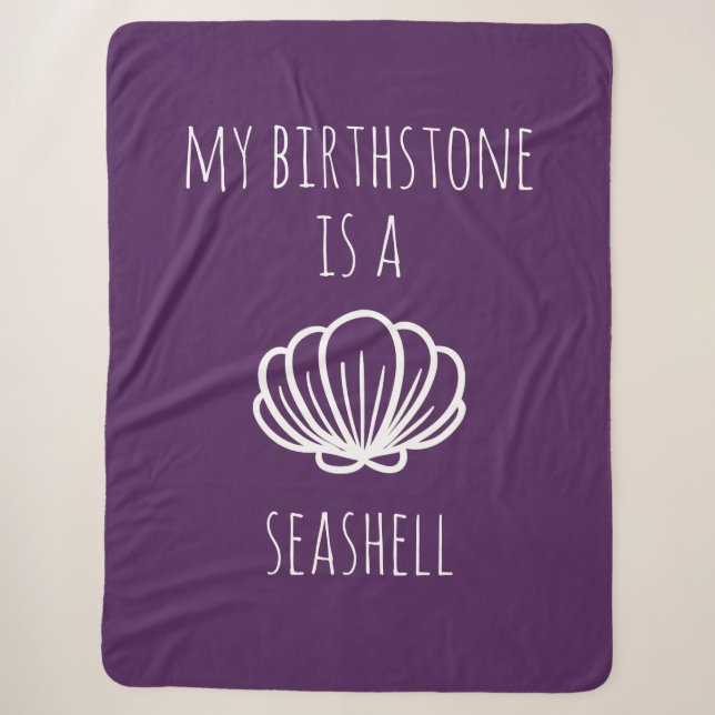 Lila und weiße Birthstone ist ein Seashell Sherpadecke (Vorderseite)