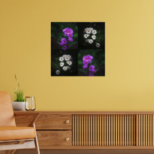 Lila und weiße Blumen Poster