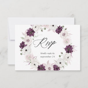 Lila und weiße Blütenblätter UAWG RSVP Karte
